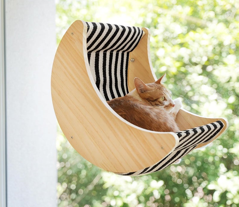 HAPYKITYS Window Cat Beds for Indoor Cats Perches Moon Shelves Mounted with Strong Suction Cups Cat Window Seat for Sleep and Watch Birds - Image 5