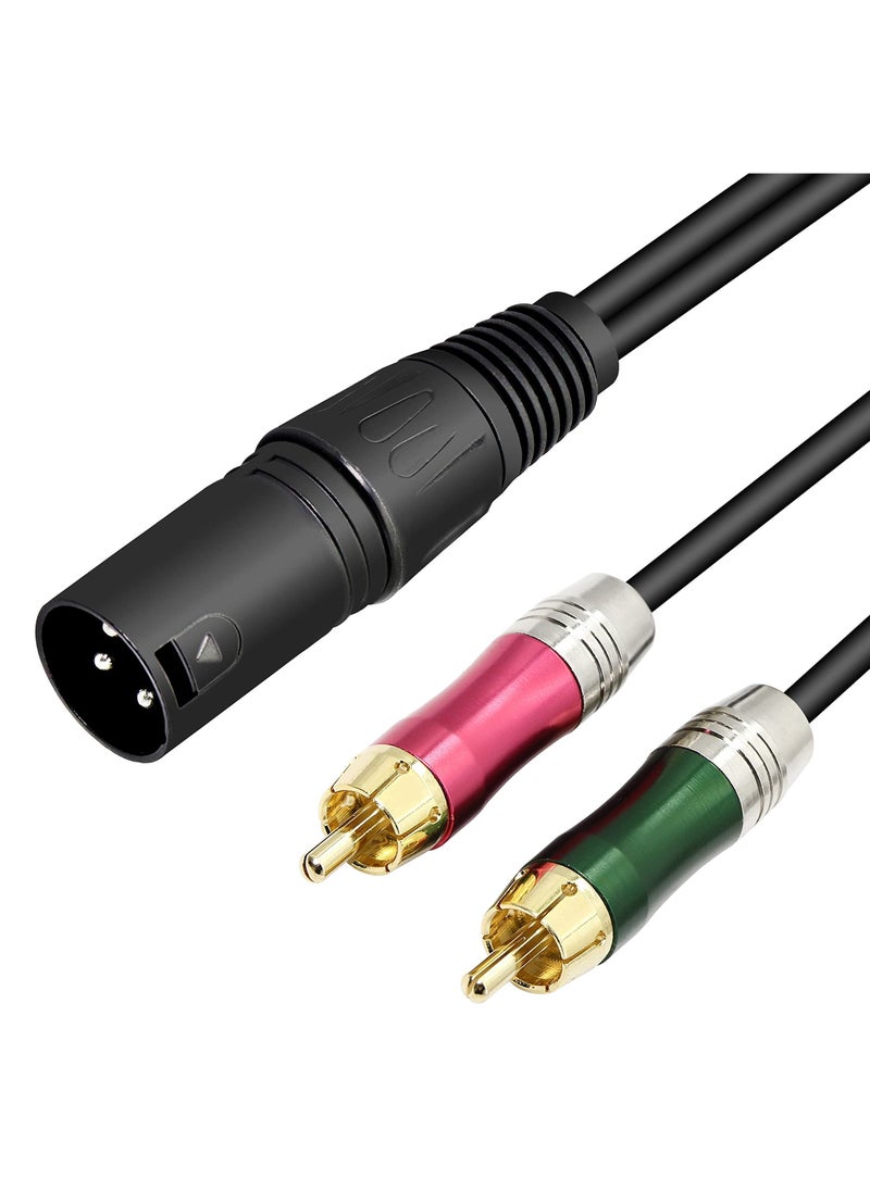 Y&D XLR to 2 RCA Y Splitter Audio Cable, 0.5 M Unbalanced 3 Pin Male Dual Male, Stereo Breakout Cable Adapter Amplifier, Gold Plated Plugs for Microphone Mixing Consoles  - Image 1