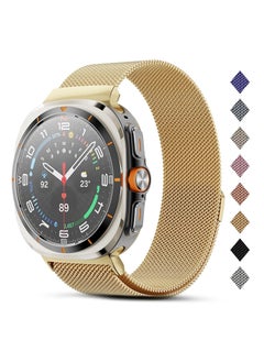 Milanese Band Compatible with Samsung Galaxy Watch Ultra Band 47mm (2024), Stainless Steel Mesh Loop Magnetic Clasp Strap for Women Men - Gold