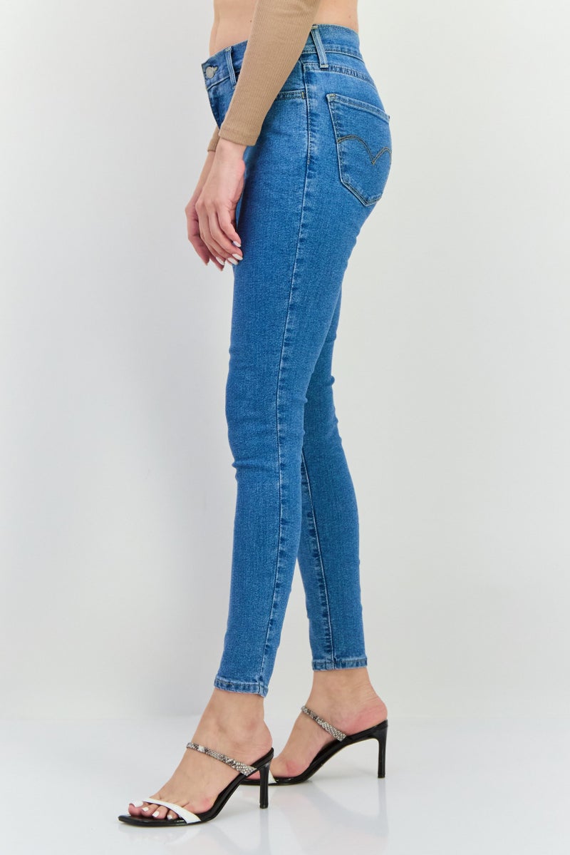 Levi's Women Super Skinny Fit Washed Stretchable Denim Jeans, Light Blue - Image 2