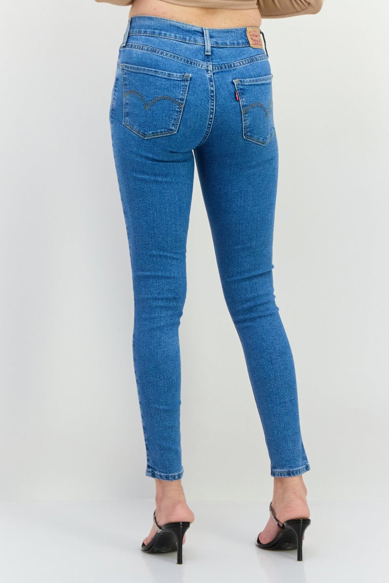 Levi's Women Super Skinny Fit Washed Stretchable Denim Jeans, Light Blue - Image 3