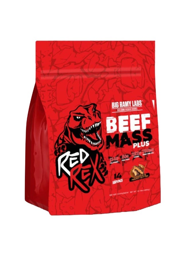 Labs Red Rex Beef Mass Plus Gainer, Chocolate Peanut Butter, 10.7 LB – High Calorie Protein & Carb Blend, Sports Nutrition Supplement