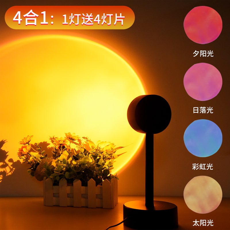 Smart App Remote Control Sunset Lamp Sunset Atmosphere Lamp Net Red Live Background Sunset Lamp Sunset Rainbow Projection Lamp - Image 4