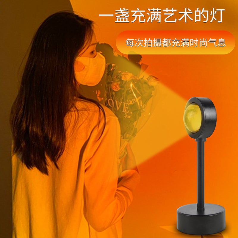 Smart App Remote Control Sunset Lamp Sunset Atmosphere Lamp Net Red Live Background Sunset Lamp Sunset Rainbow Projection Lamp - Image 3