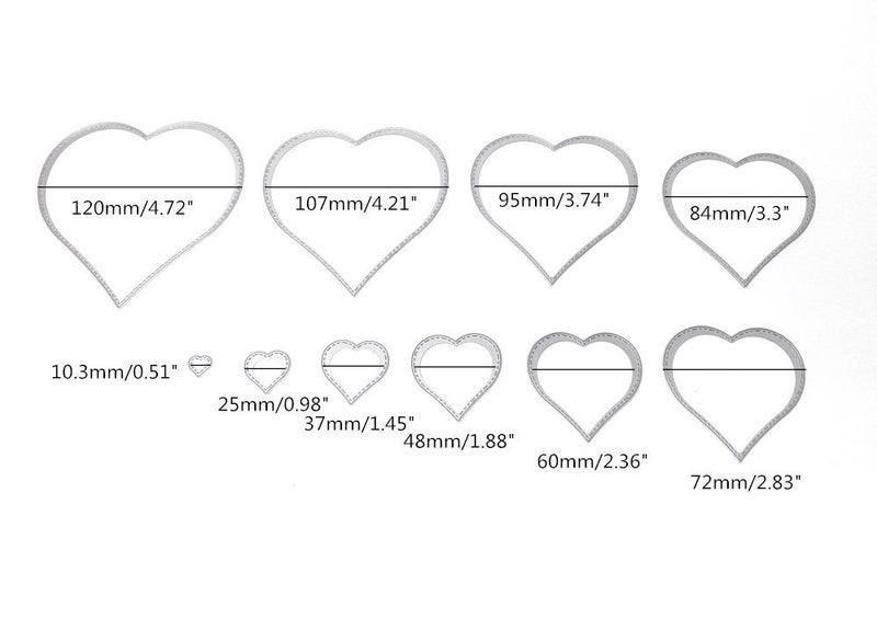 Honbay 10pcs Set Metal Heart Dies Stencils Cutting DIY Scrapbooking Embossing Decor Craft Template Mould - Image 3