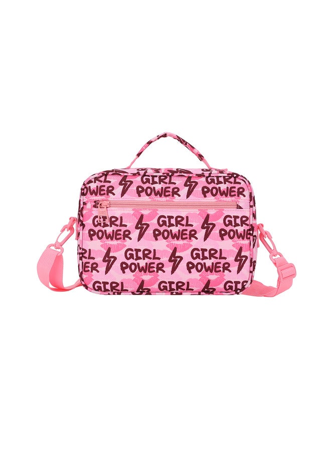 CUBS Girl Power Print Waterproof Lunch Bag With Removable Shoulder Strap Carrying Your Favorite Meals To School Work Or While Traveling - Image 2