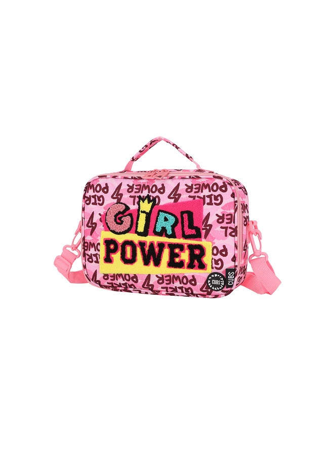 CUBS Girl Power Print Waterproof Lunch Bag With Removable Shoulder Strap Carrying Your Favorite Meals To School Work Or While Traveling - Image 1