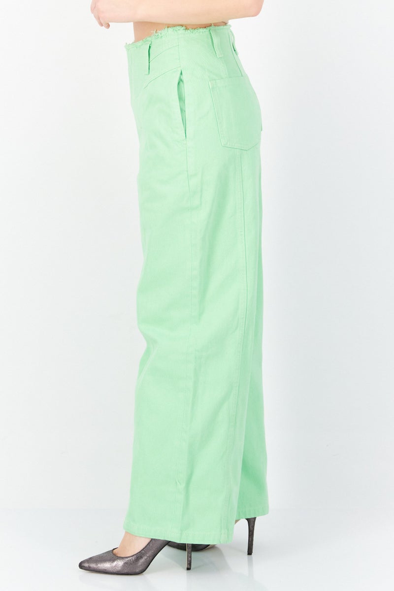 RIVER ISLAND Women Regular Fit Solid Regular Inseam Non-Stretchable  Jeans, Lime Green - Image 2
