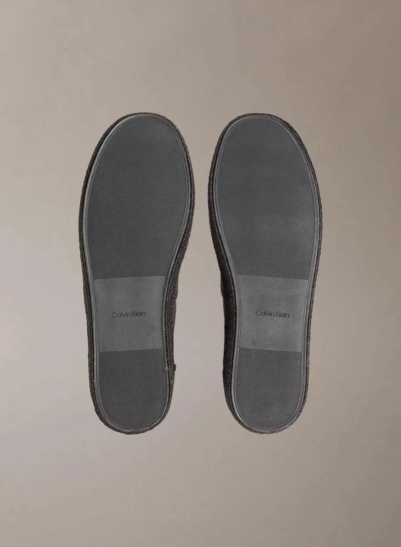 Calvin Klein Triple Black Javi - Cotton Canvas Espadrilles for Men | Best Price UAE