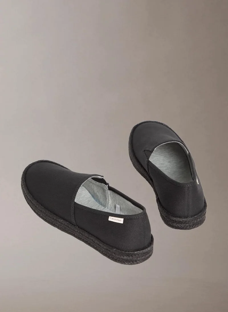 Calvin Klein Triple Black Javi - Cotton Canvas Espadrilles for Men | Best Price UAE