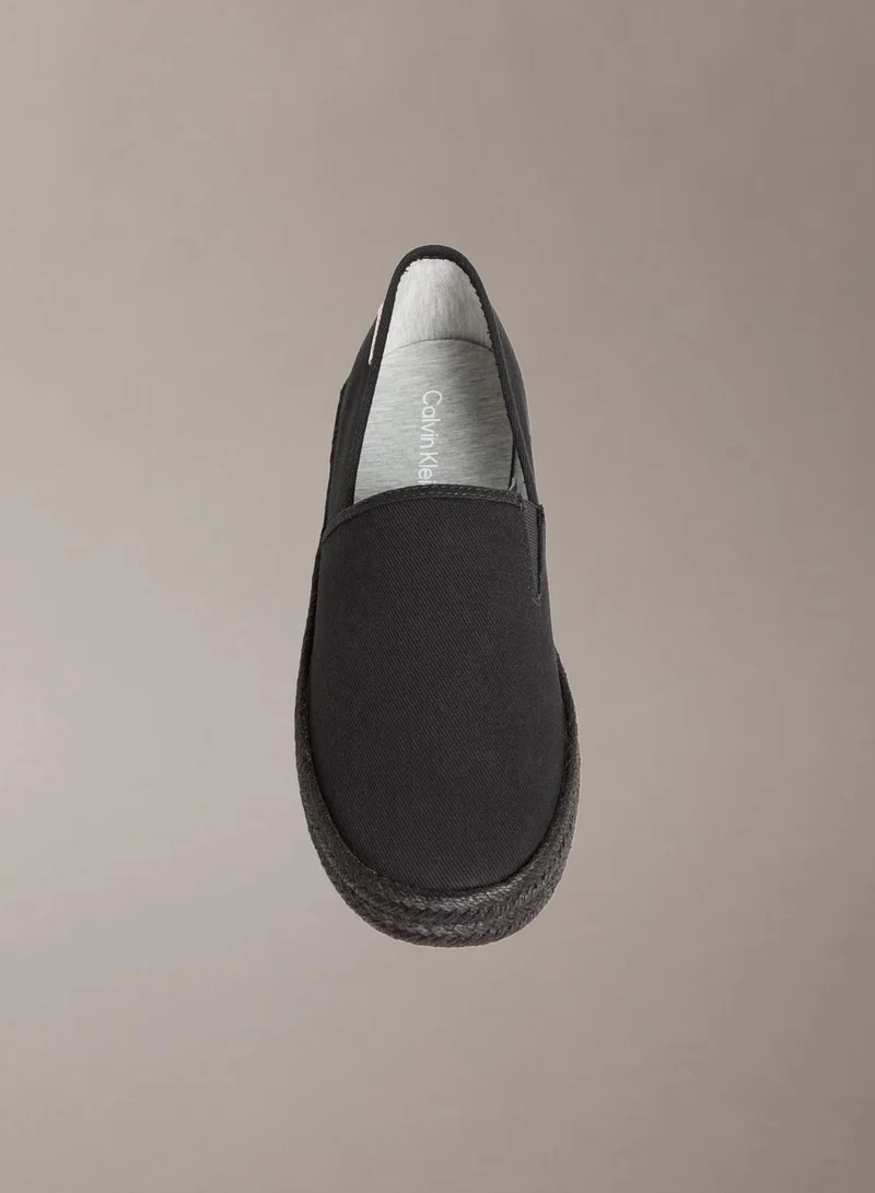Calvin Klein Triple Black Javi - Cotton Canvas Espadrilles for Men | Best Price UAE