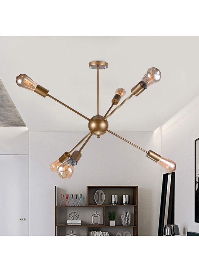 الروضة للإضاءة نجفة شمس 6 لمبة ذهبى | حديث ديكور LED E27 معلقة مصباح سقف اضاءة داخلية مصباح معلق دلاية سقف مودرن نجفة | مناسبة لأي غرفة | | اللون: ذهبي | المقاس: 65x90 سم