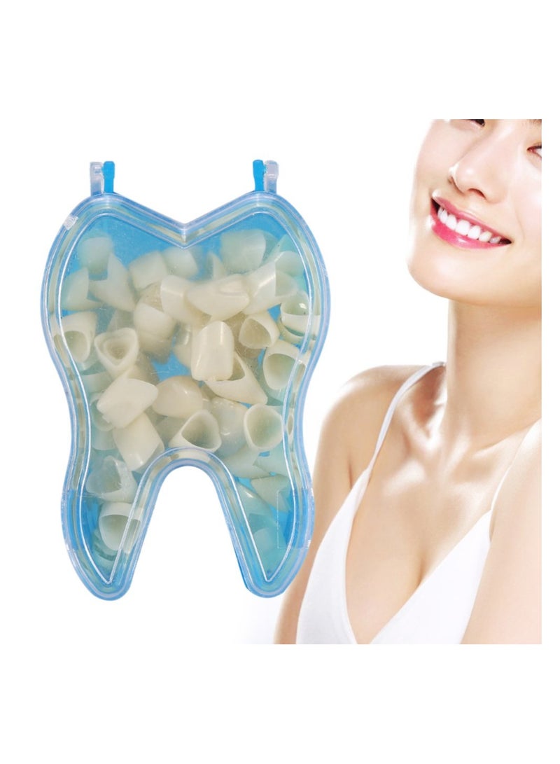 Resin Denture False Teeth 50Pcs Teeth Crown Resin Denture For Patients With Oral Cavity Loss 2 Types Temporary Resistible Crown of Teeth with Different Sizes Oral Care Anterior Crown Front Teeth - Image 2