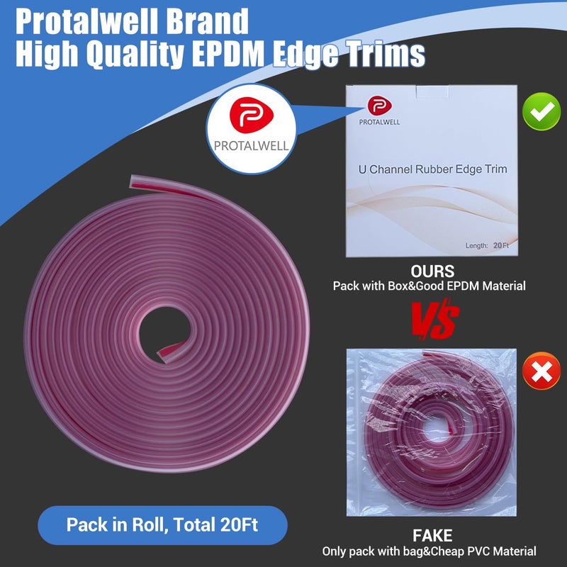 Protalwell حافة مطاطية شفافة ذاتية اللصق لحماية حواف الصفائح المعدنية أو الزجاجات أو الزجاجات المرنة مصنوعة من مادة السيليكون المطاطية مرنة تناسب حافة قناة U بحجم 183 مم - Image 3