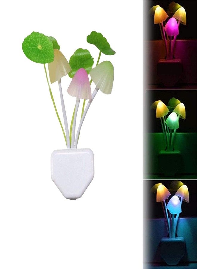 IXWQ (3 Piece Dream Mushroom Night Lights for Kids Adults Bedroom, Bathroom, Living Room, Kitchen LED Auto Dusk to Dawn Sensor Colour Led Lamp, with Smart Sensor Auto On-Off(3) - Image 1