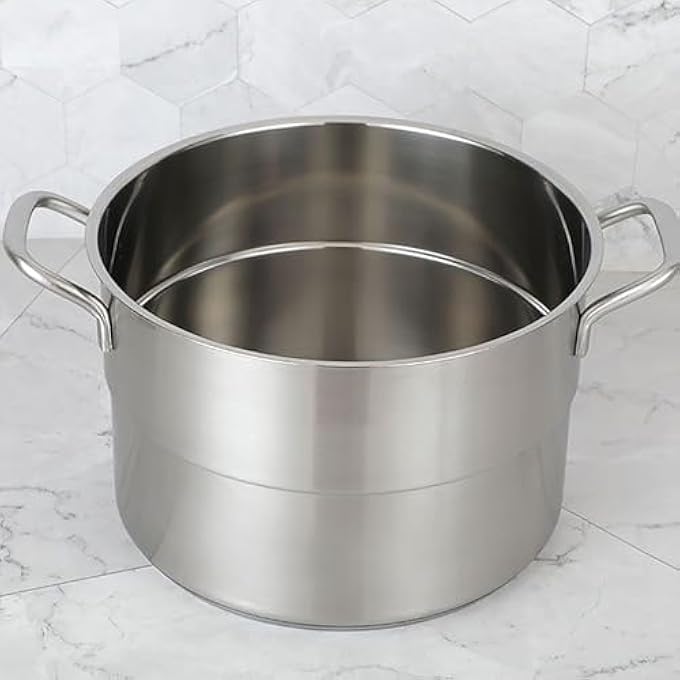 مقلاة بخار/قدر مرق، قدر بخار منزلي سميك من الفولاذ المقاوم للصدأ 304، لموقد الغاز/الطباخ الحثي، - Image 5