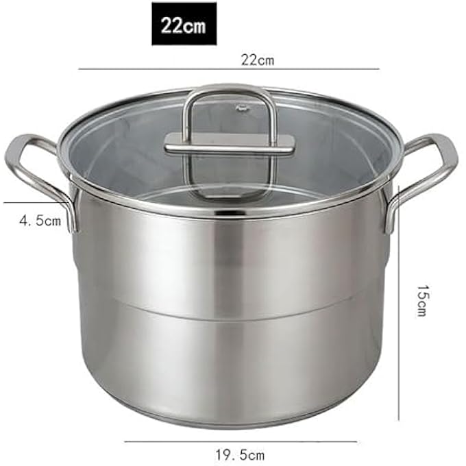 مقلاة بخار/قدر مرق، قدر بخار منزلي سميك من الفولاذ المقاوم للصدأ 304، لموقد الغاز/الطباخ الحثي، - Image 4