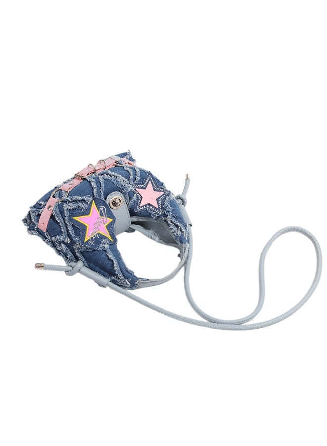 Barbie Y2K Denim Hobo Crossbody Bag, Retro Star Embroidered Handbag with Pink Buckle Strap, Vintage Shoulder Bag for Women - Image 5