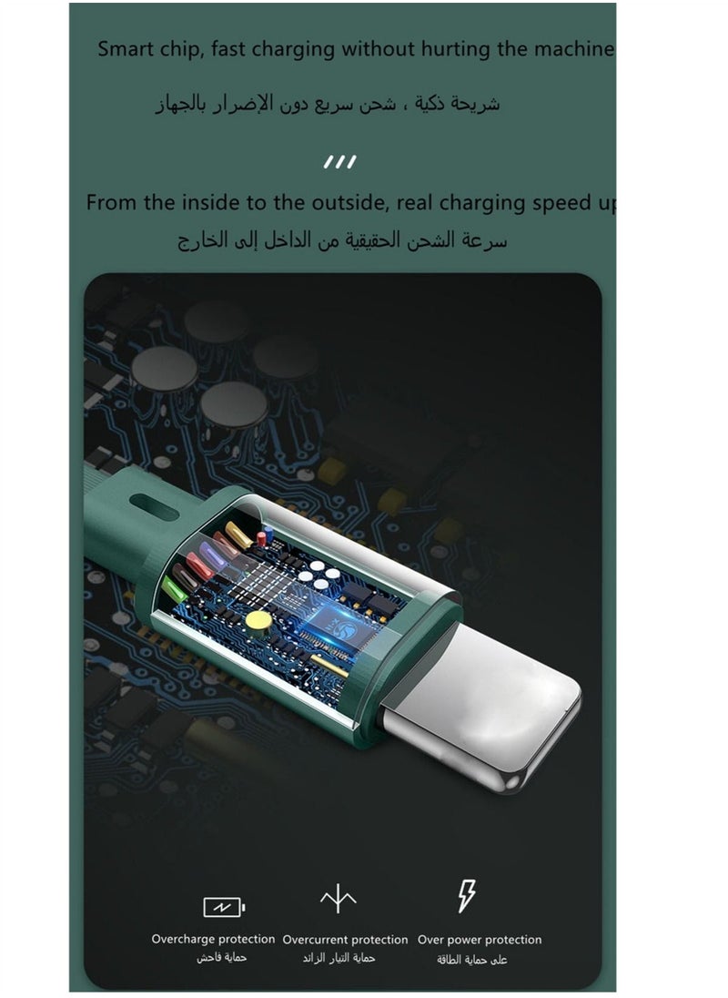 كبل بيانات شحن سريع 3 في 1 3A لأجهزة Apple Android وكابل شحن تلسكوبي عالمي للجهاز الذكي TYPE-C ثلاثة في واحد