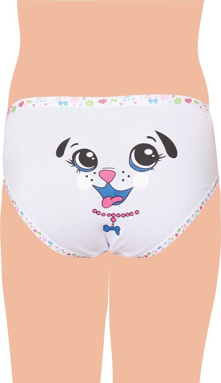 Tutku 12-Piece Girl's Elastane Back Printed Bato-Panties Combination 0833 