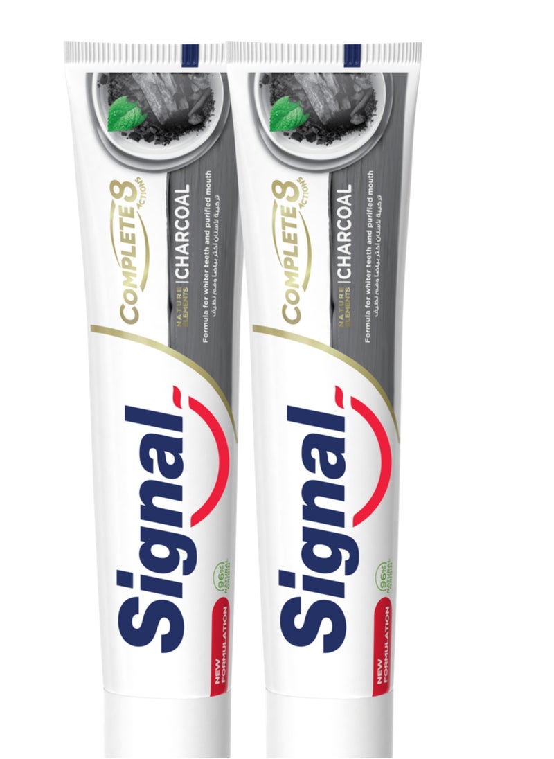Signal - Complete 8 Nature Elements Toothpaste Charcoal With Zinc  Pack Of 2 - Image 1