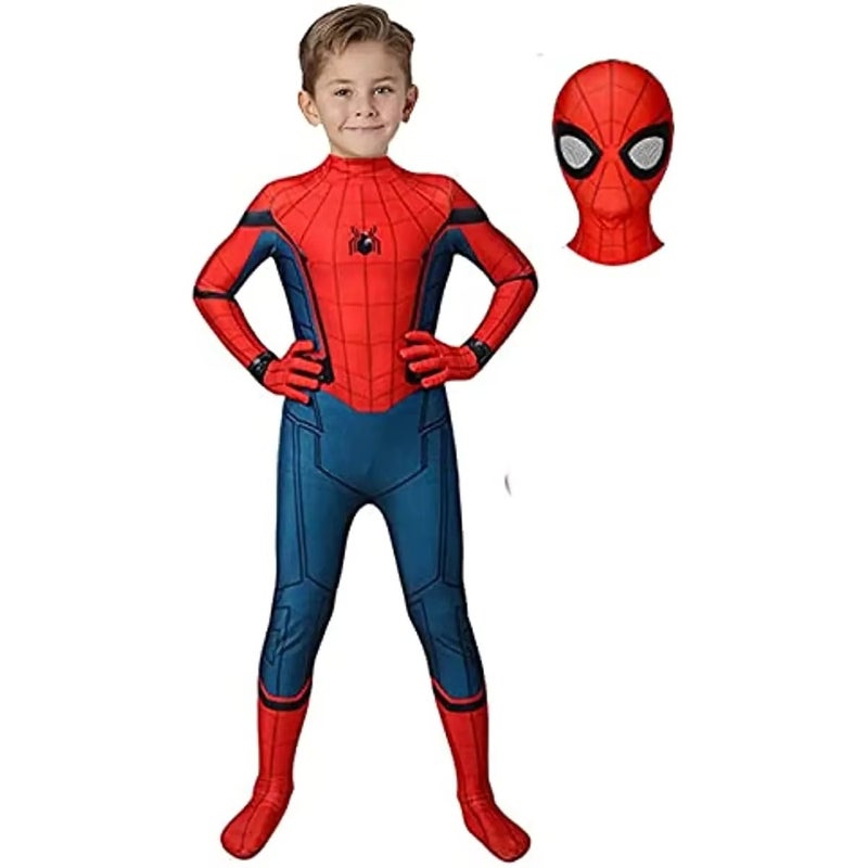 Spiderman cos steel jumpsuit venom miles expedition children halloween gwen in stock wholesale in large quantities New red + headgear - Image 1