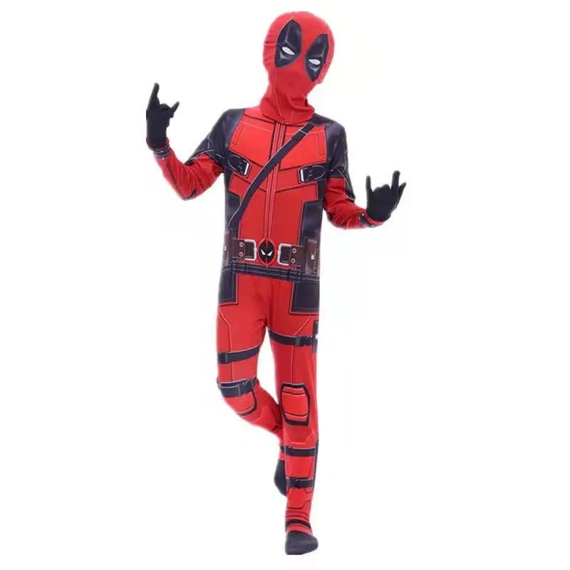 Spiderman cos steel jumpsuit venom miles expedition children halloween gwen in stock wholesale in large quantities New red + headgear - Image 2