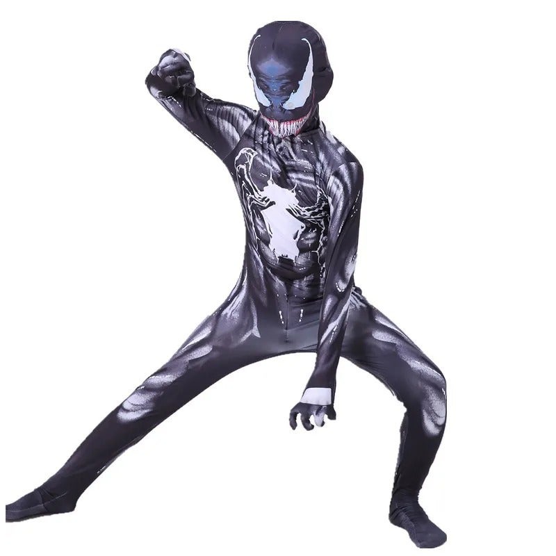 Spiderman cos steel jumpsuit venom miles expedition children halloween gwen in stock wholesale in large quantities New red + headgear - Image 3