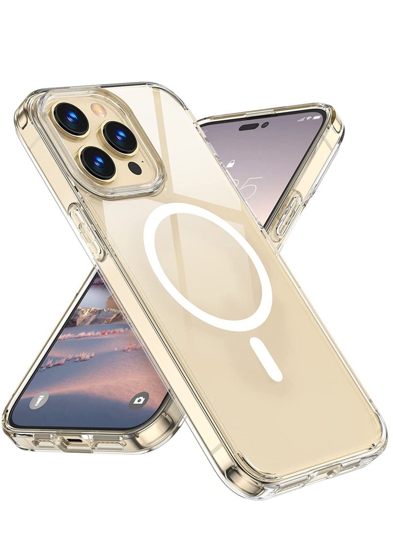 Raxoom Compatible with Magsafe for iPhone 14 Pro Max Clear Case 2022, Magnetic Crystal Transparent Cover Shockproof Protective Anti-Yellow Heavy Duty Bumper Shell for iPhone 14 Pro Max 6.7" - Clear - Image 1