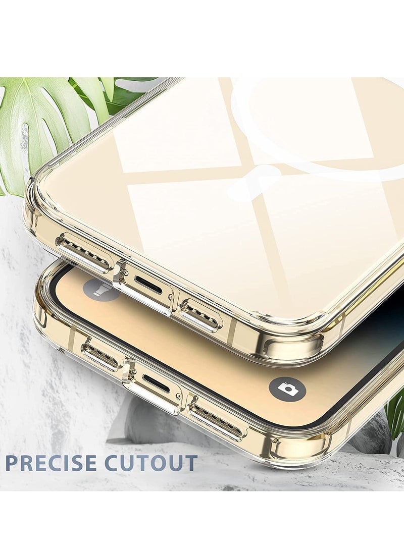 Raxoom Compatible with Magsafe for iPhone 14 Pro Max Clear Case 2022, Magnetic Crystal Transparent Cover Shockproof Protective Anti-Yellow Heavy Duty Bumper Shell for iPhone 14 Pro Max 6.7" - Clear - Image 2