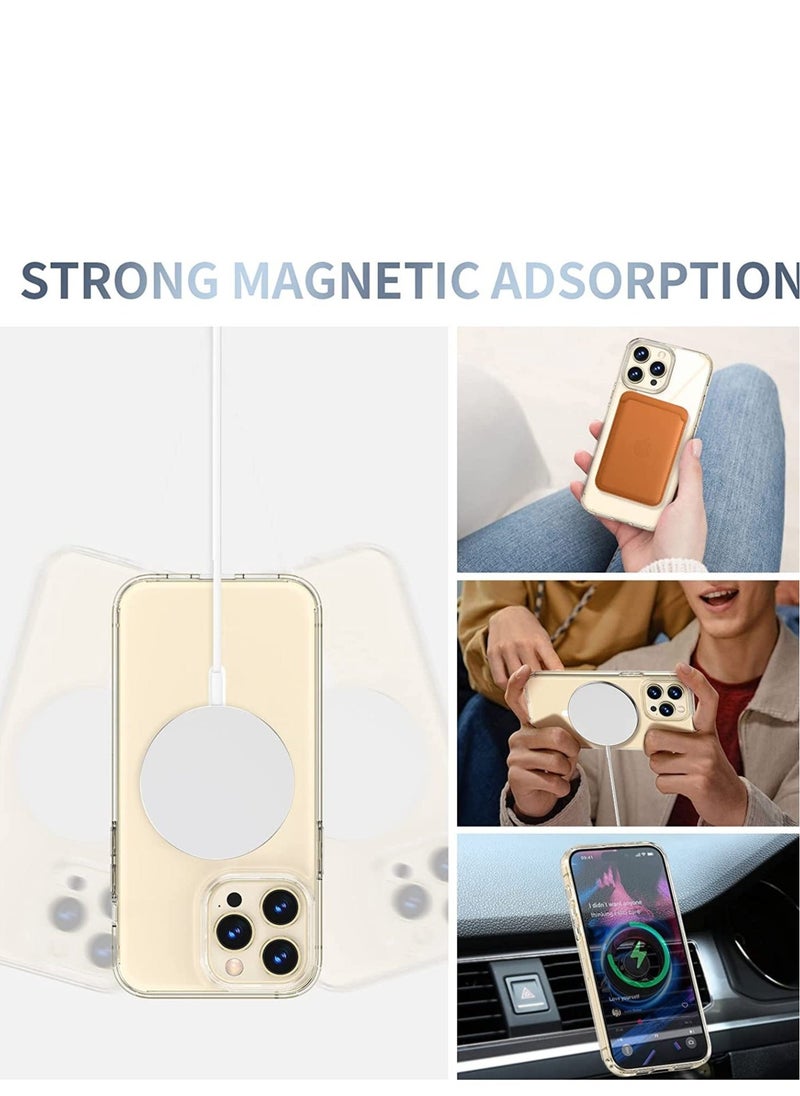 Raxoom Compatible with Magsafe for iPhone 14 Pro Max Clear Case 2022, Magnetic Crystal Transparent Cover Shockproof Protective Anti-Yellow Heavy Duty Bumper Shell for iPhone 14 Pro Max 6.7" - Clear - Image 5