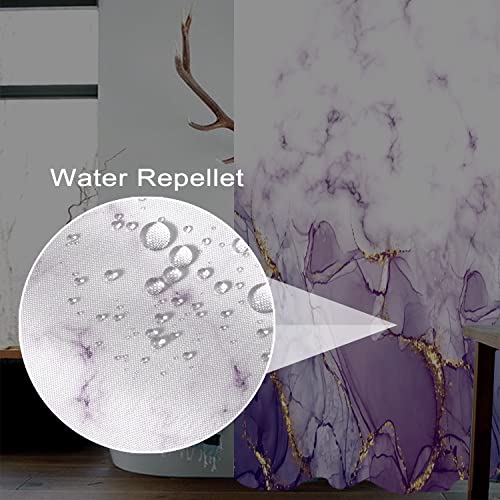 Uiiooazy Purple Shower Curtain, Abstract Marble Shower Curtain for Bathroom Waterproof Fabric Shower Curtain Set with Hooks 72x72 inches - Image 3