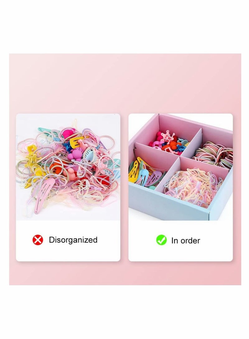 Captaintech Baby Girls Hair Accessory Set with Gift Box, 1140 Pieces-Hair Ties, Rubber Bands, Snap Hair Clips, Mini Flower Hair Claws, Assorted Colors Scrunchies for Kids Girls - Image 3