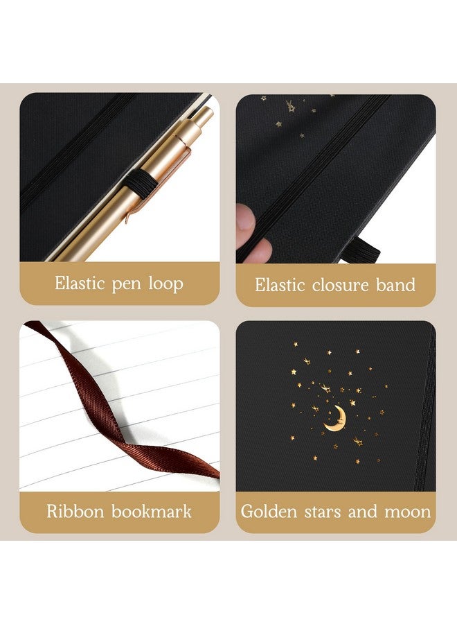 CAGIE Lined Journal Notebook for Work, 196 Pages, 5.7" x 8.3", Hardcover Notebook Journals for Writing Women Men Note Taking Diary with Pen Loop (Black Ruled), Gifts - Image 3