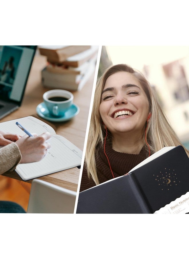 CAGIE Lined Journal Notebook for Work, 196 Pages, 5.7" x 8.3", Hardcover Notebook Journals for Writing Women Men Note Taking Diary with Pen Loop (Black Ruled), Gifts - Image 5