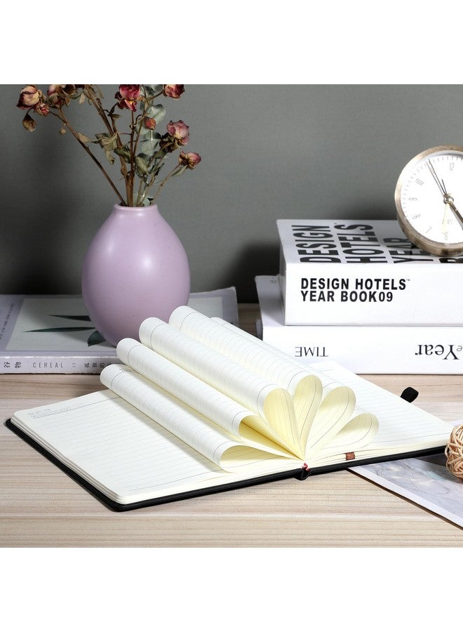 CAGIE Lined Journal Notebook for Work, 196 Pages, 5.7" x 8.3", Hardcover Notebook Journals for Writing Women Men Note Taking Diary with Pen Loop (Black Ruled), Gifts - Image 4