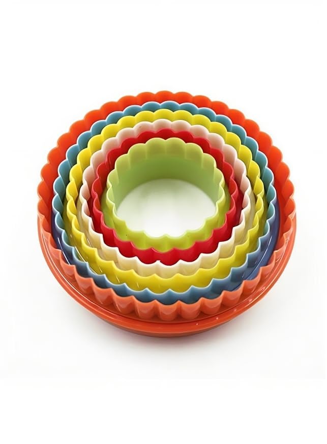 Baking Set Colourful Round Shape CookieBiscuitPastry FondantFruits and Cake CutterMould for Kitchen 5 pcs
