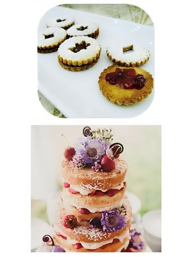 Baking Set Colourful Round Shape CookieBiscuitPastry FondantFruits and Cake CutterMould for Kitchen 5 pcs