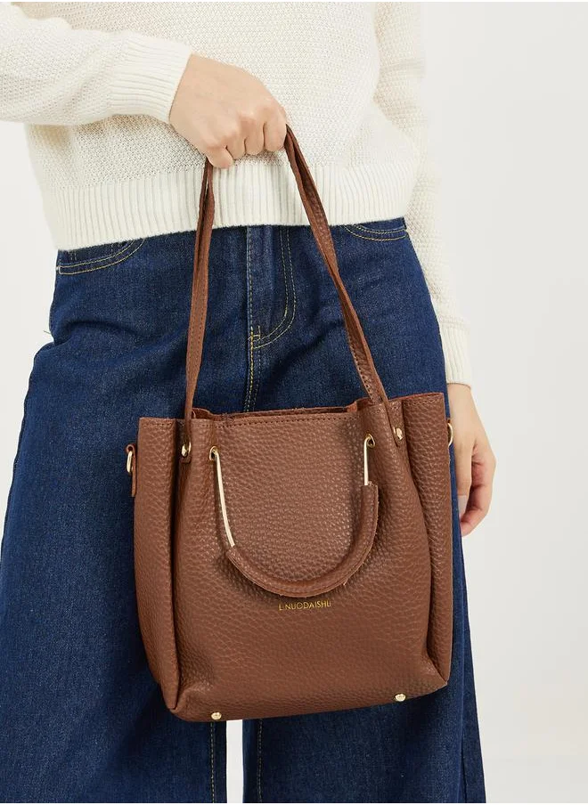Styli Pebble Textured Handbag with Dual Handle