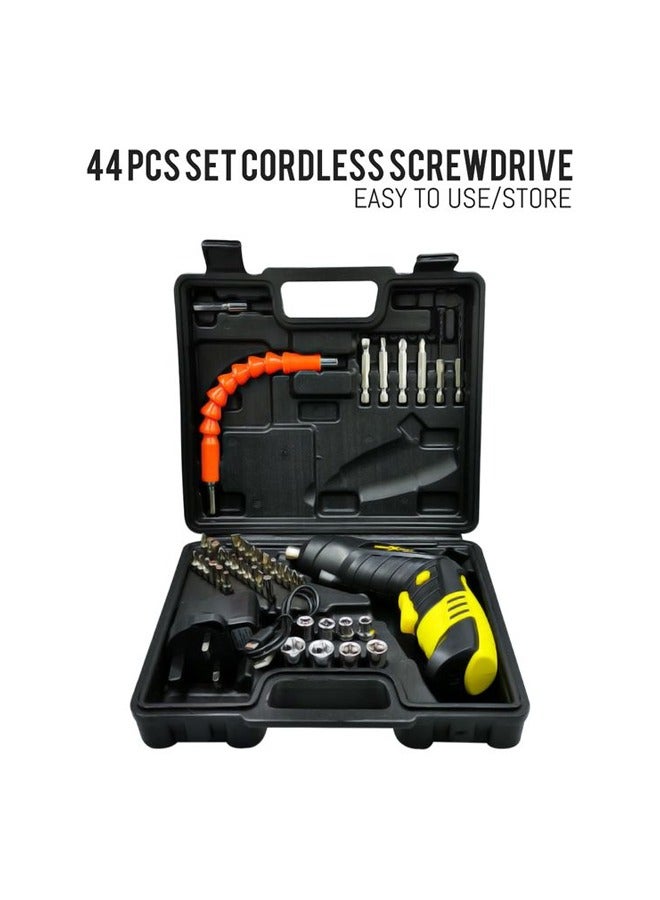 DENOXMAX 44 Pcs Cordless Screwdriver Rechargeable with LED Light 220v/ 4.8v/ 200r/min 1300mAH Li-Lon Mini Drill Power Tools - Image 2