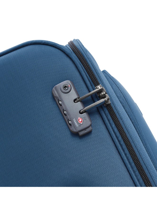DELSEY Caracas 4 Double Wheels Soft Cabin Trolley 22 Inch Night Blue  - Image 4