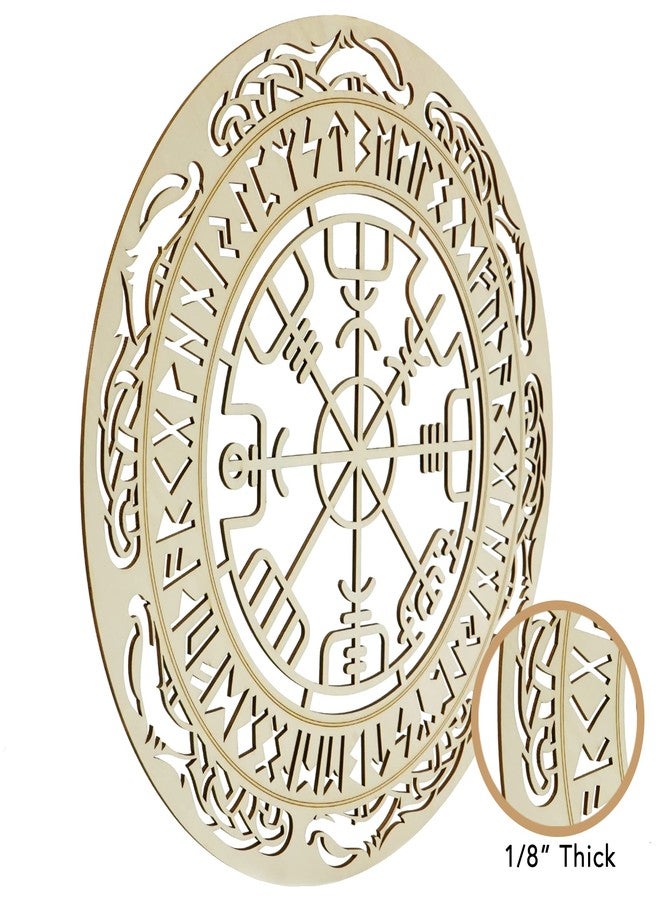 Fourth Level Manufacturing Fourth Level MFG Helm of Awe Wall Art 12" Nordic Viking Symbol,Wooden Wall Art Décor, Vegyisir Wall Art Perfect for Nordic Art Enthusiast - Image 2