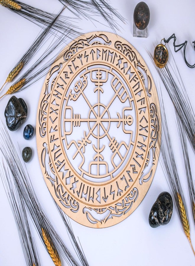 Fourth Level Manufacturing Fourth Level MFG Helm of Awe Wall Art 12" Nordic Viking Symbol,Wooden Wall Art Décor, Vegyisir Wall Art Perfect for Nordic Art Enthusiast - Image 4