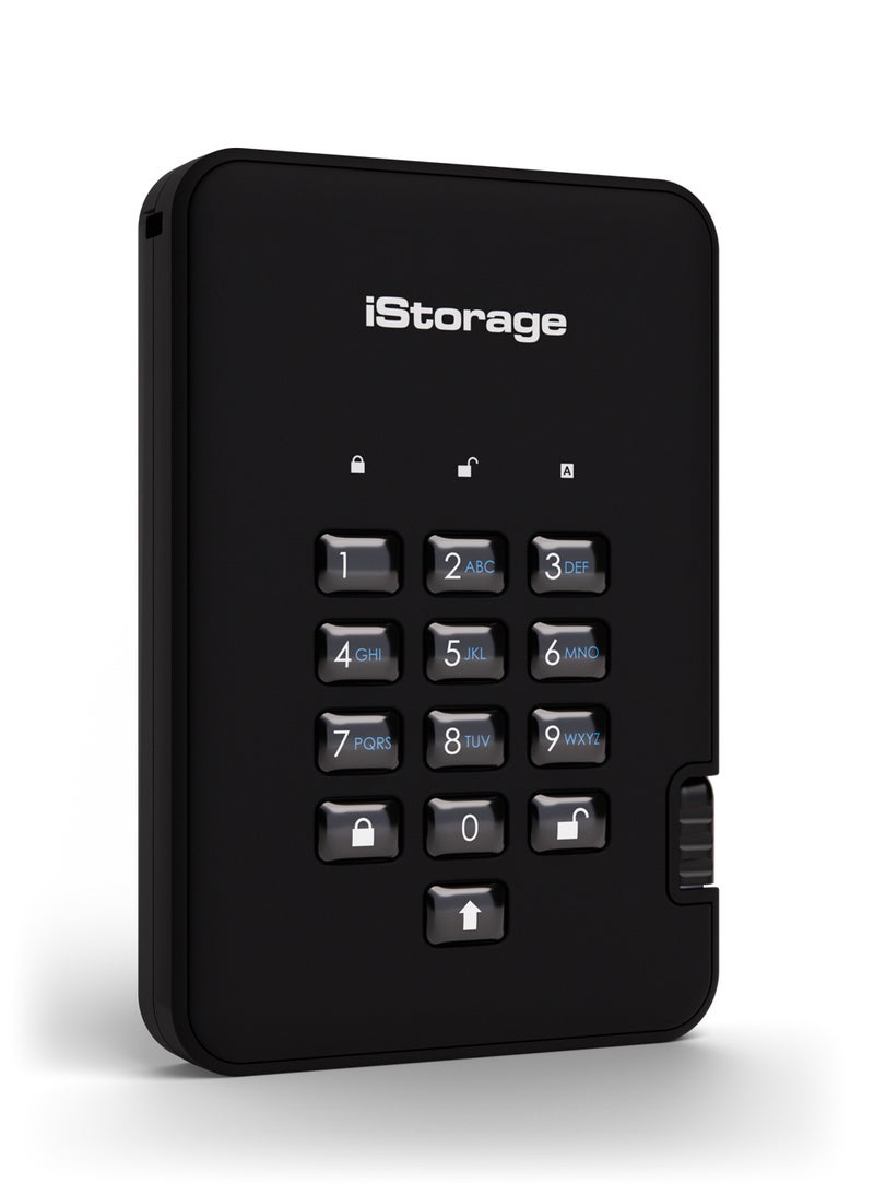 iStorage diskAshur2 SSD 2TB Black- Secure portable SSD- Password protected- Dust & water resistant- Hardware Encryption - Image 2