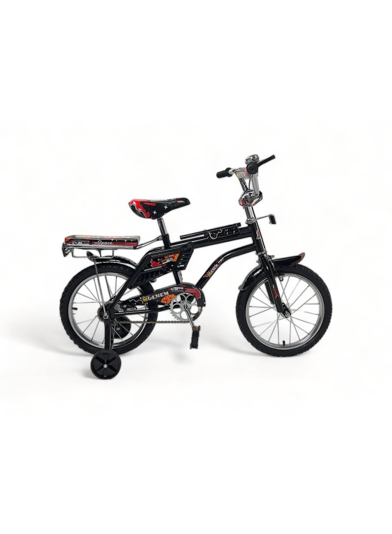 AL BADER Rambo Freestyle Kids Bike with Two Flashing Training Wheels and 2 Seats, 16-Inch Kids Bike with Double Handbrake For Boys Girls Age 7-11 Years, Children Bicycle with Adjustable Seat - Image 1