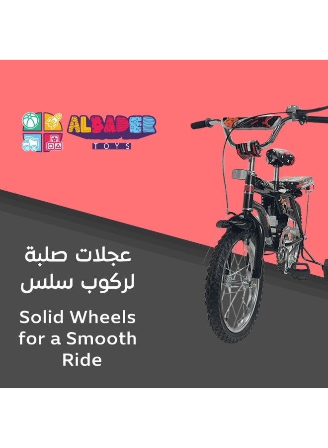 البدر دراجة رامبو فري ستايل للاطفال من البدر مع عجلتين تدريب وامضتين ومقعدين، دراجة اطفال مقاس 16 انش مع فرامل يد مزدوجة للاولاد والبنات من سن 7-11 سنة، دراجة اطفال مع مقعد قابل للتعديل - Image 5