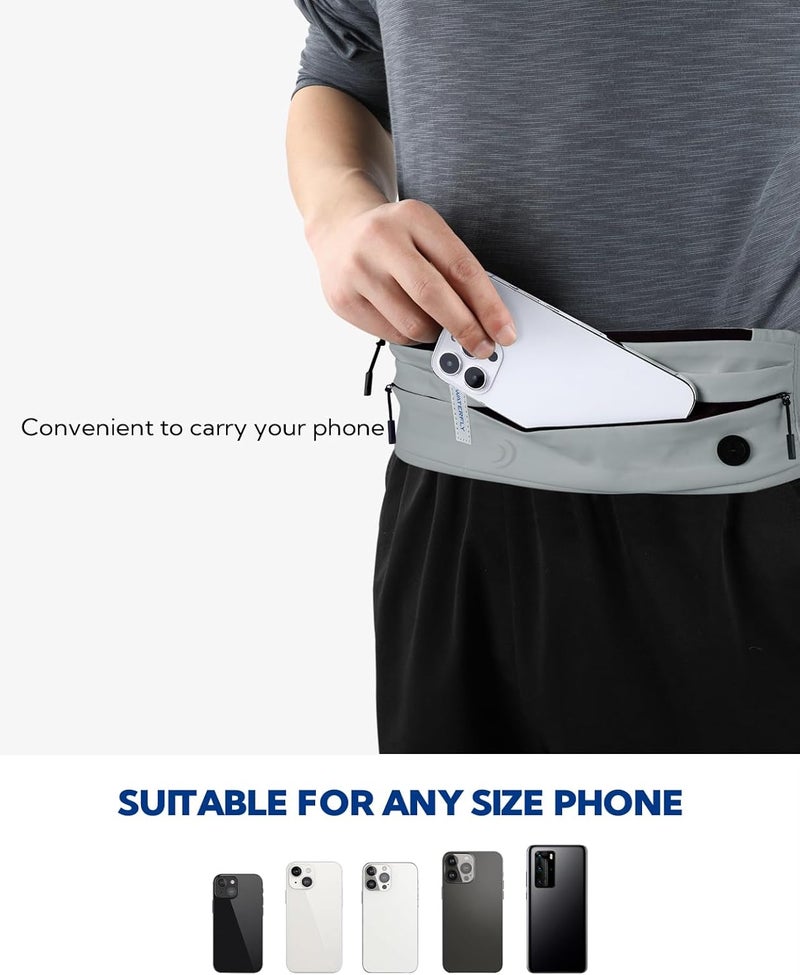 WATERFLY Running Belt Fanny Pack: Runner Marathon Jogging Waist Pack Sport Workout Exercise Fitness Phone Holder Belt for Men Women Jogger Slim Waistband - Image 3