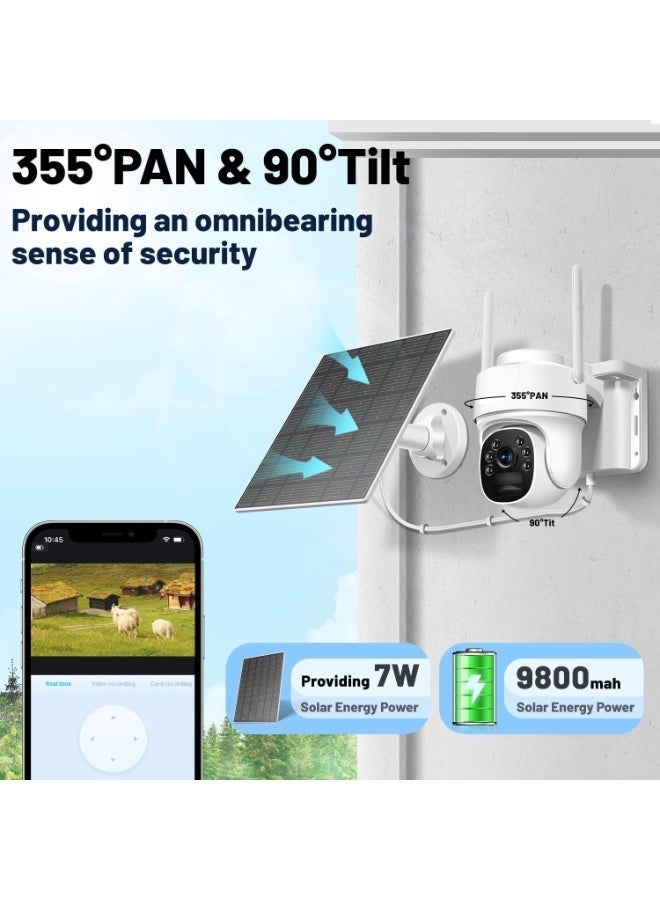 كروني كاميرا كروني Yn90 Plus 4G تعمل بالطاقة الشمسية، بدقة 1080 بكسل، مراقبة خارجية لاسلكية، بزاوية 360 درجة، مع بطارية 10400 مللي أمبير/ساعة، مقاومة للماء IP67، رؤية ليلية بدقة 3 ميجابكسل، صوت ثنائي الاتجاه لمراقبة أمنية عن بُعد - Image 3