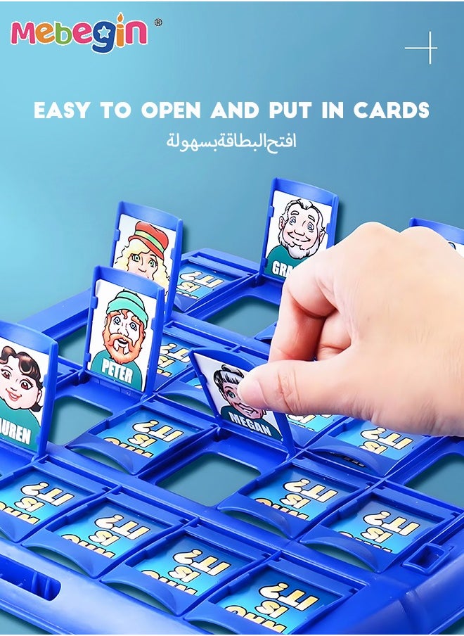 MEBEGIN - Kids Board Games Guessing Who Is It Educational Toys,Logical Reasoning Classic Board Games Includes Kawaii  Cartoon Cute People Face for Kids - Image 1