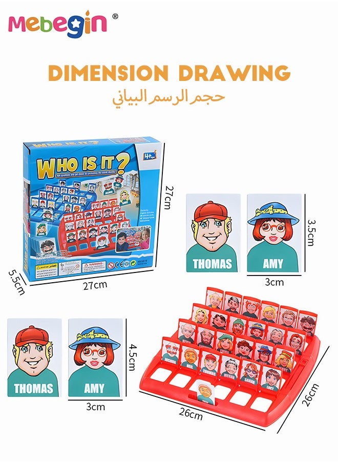 MEBEGIN - Kids Board Games Guessing Who Is It Educational Toys,Logical Reasoning Classic Board Games Includes Kawaii  Cartoon Cute People Face for Kids - Image 1